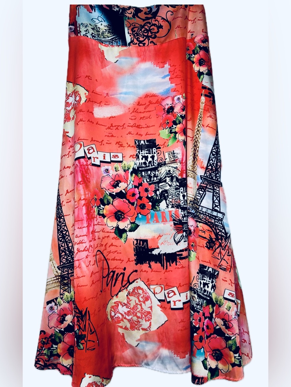 Boston Proper Maxi Skirt with Paris Theme